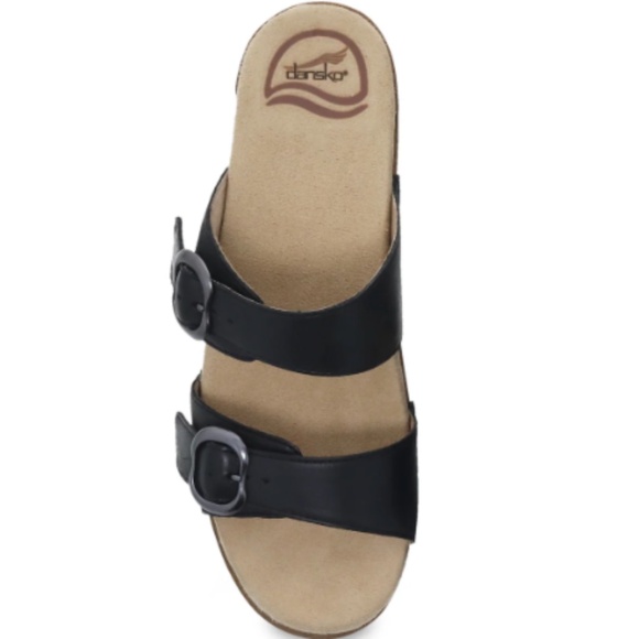 Dansko Sophie Black Leather Sandal Sz 37 - Picture 9 of 10